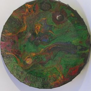 8" round canvas acrylic painting/blacklight friendly